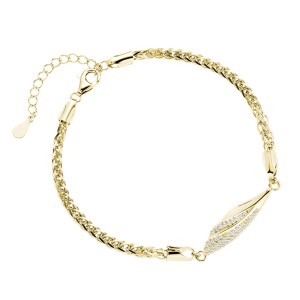 Bratara argint placat cu aur galben cu pandantiv cu pietre DiAmanti Z1955BG_W-DIA (Argint 925‰ 3,8 g.)